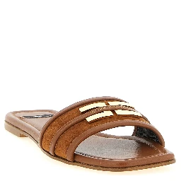 Brown Leather Slides