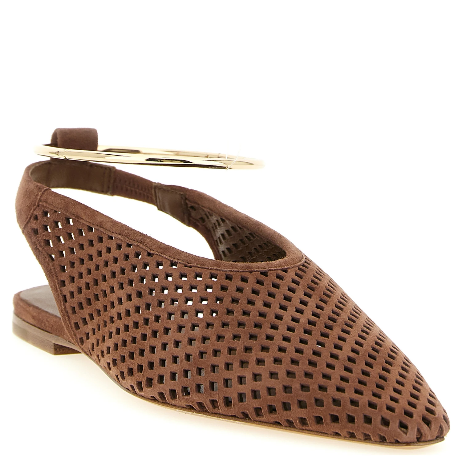 Brown Goatskin Ballet Flats