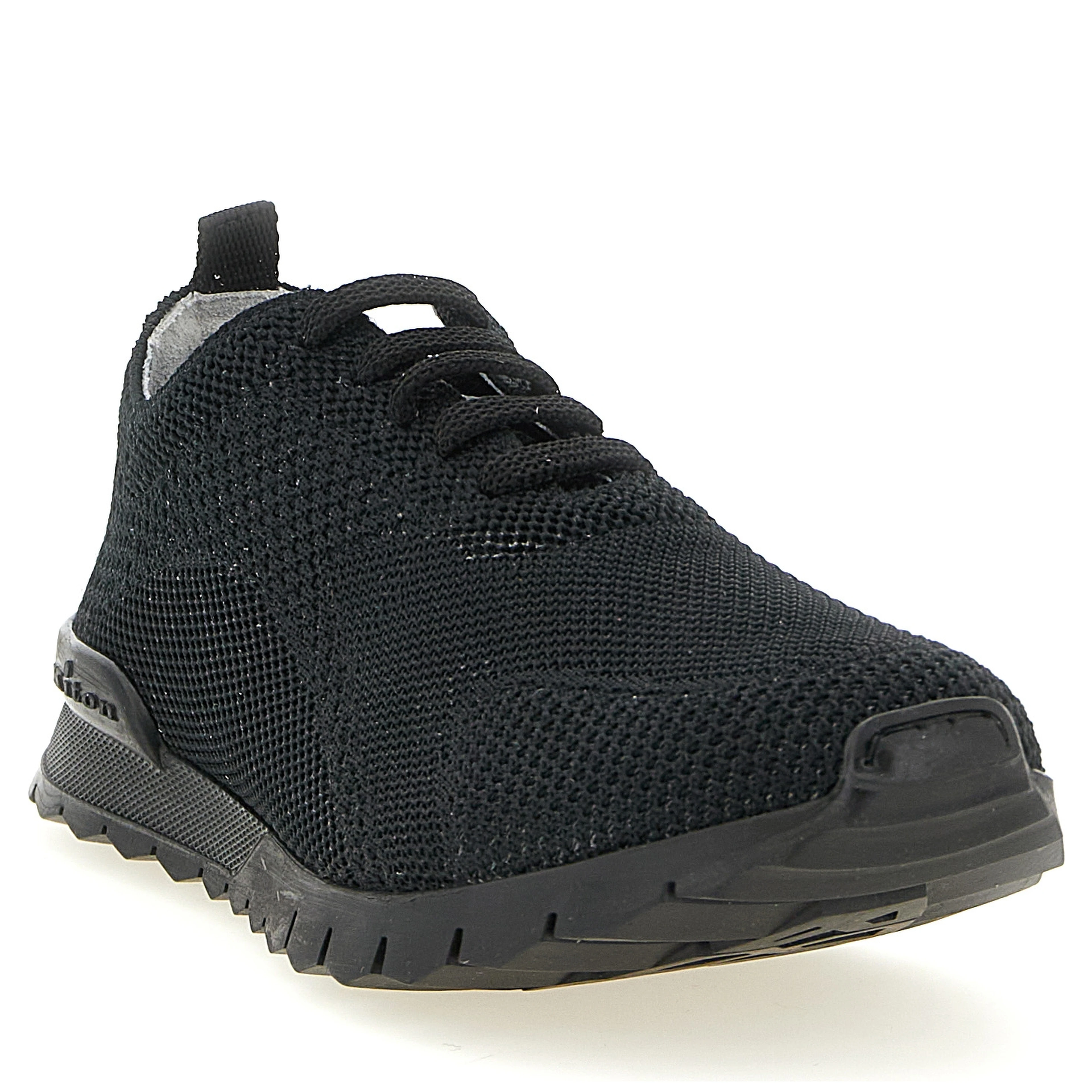 Black Cotton Athletic Sneakers