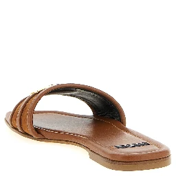 Brown Leather Slides