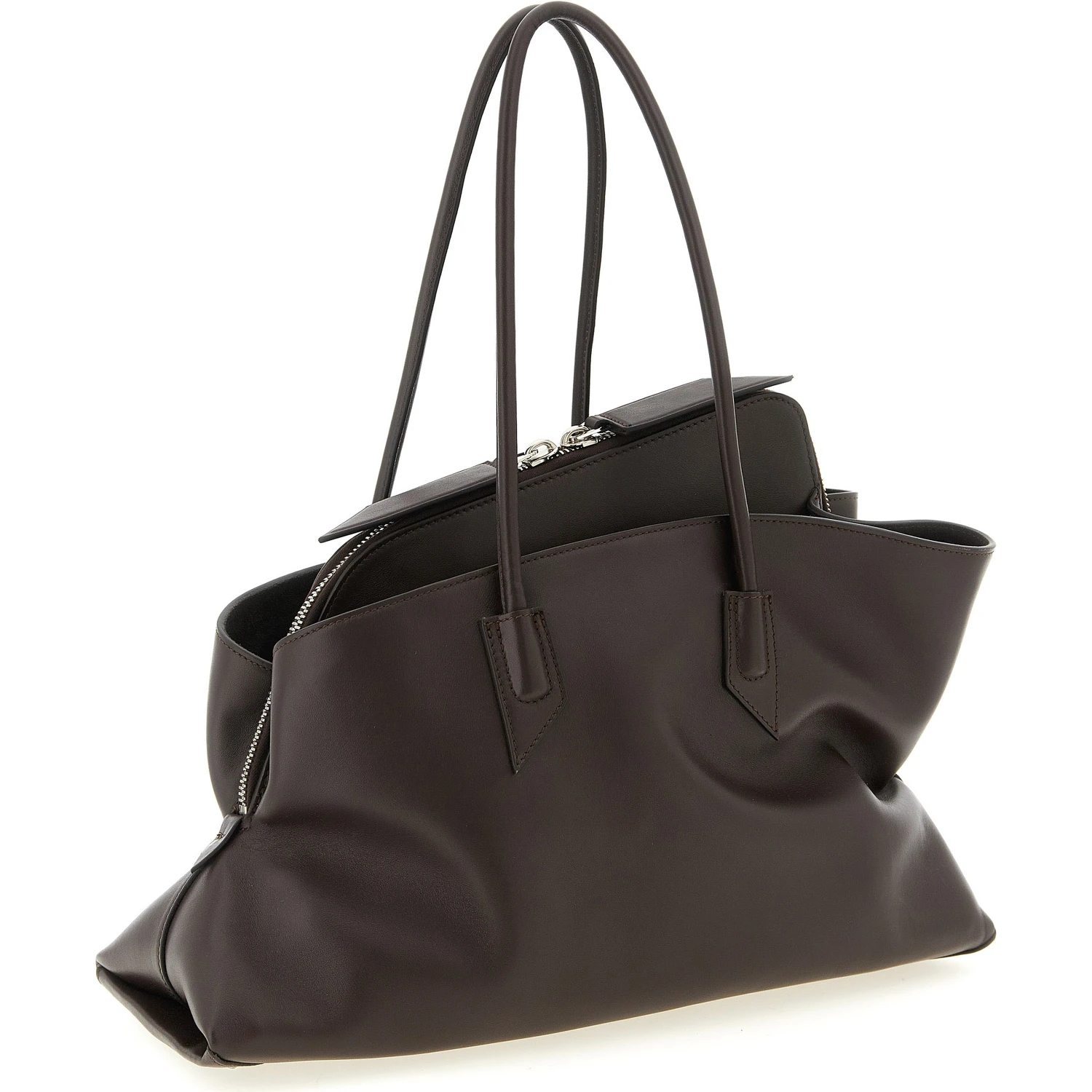 Brown Calfskin Shoulder Bag