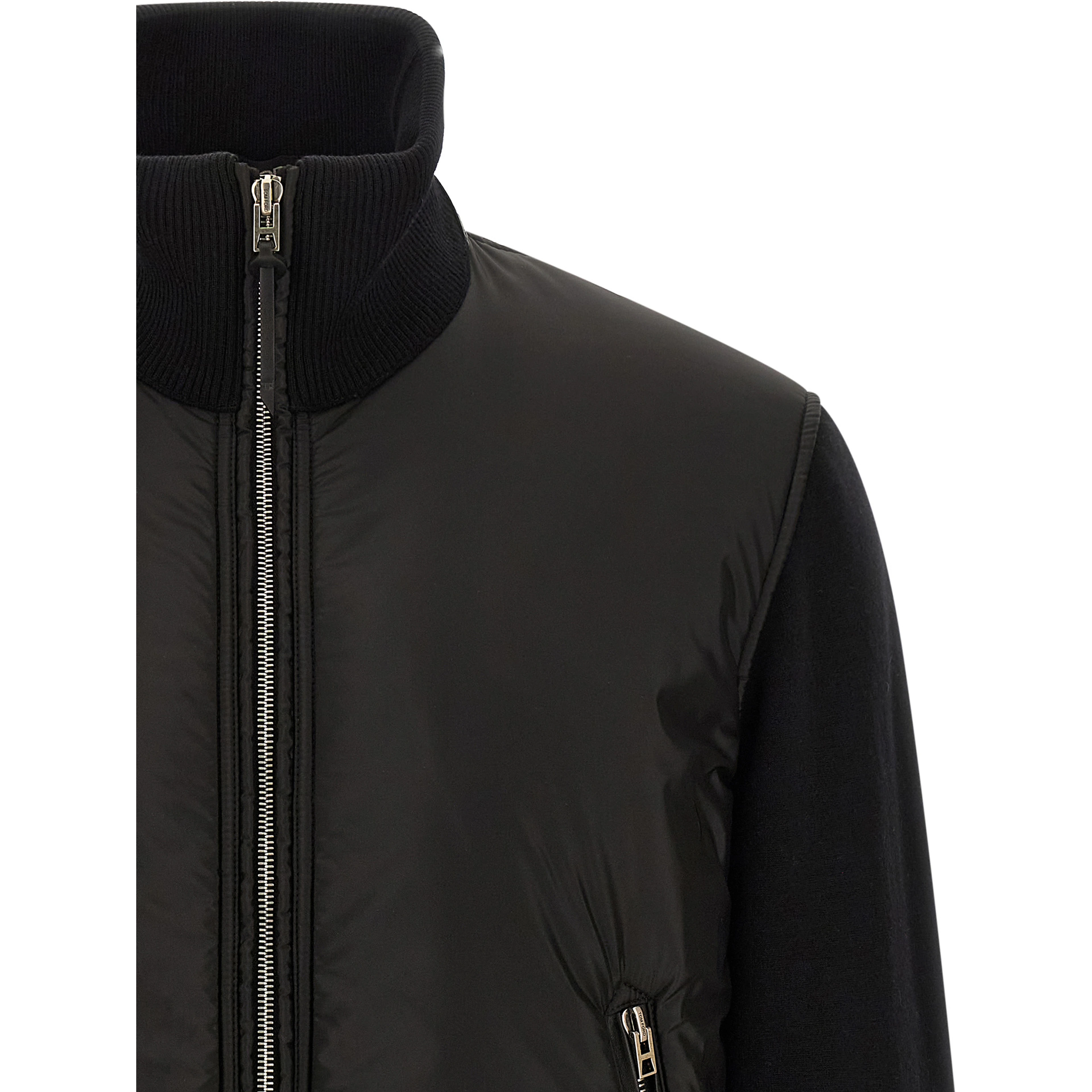 Black Wool Bomber