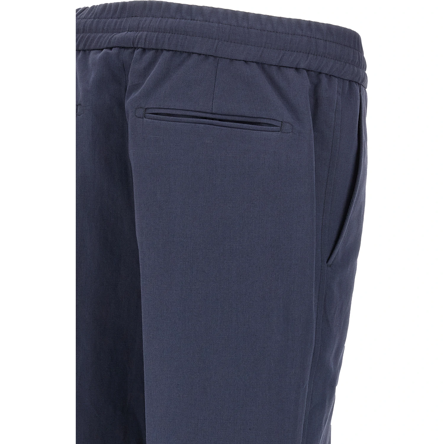 Blue Linen Casual Pants