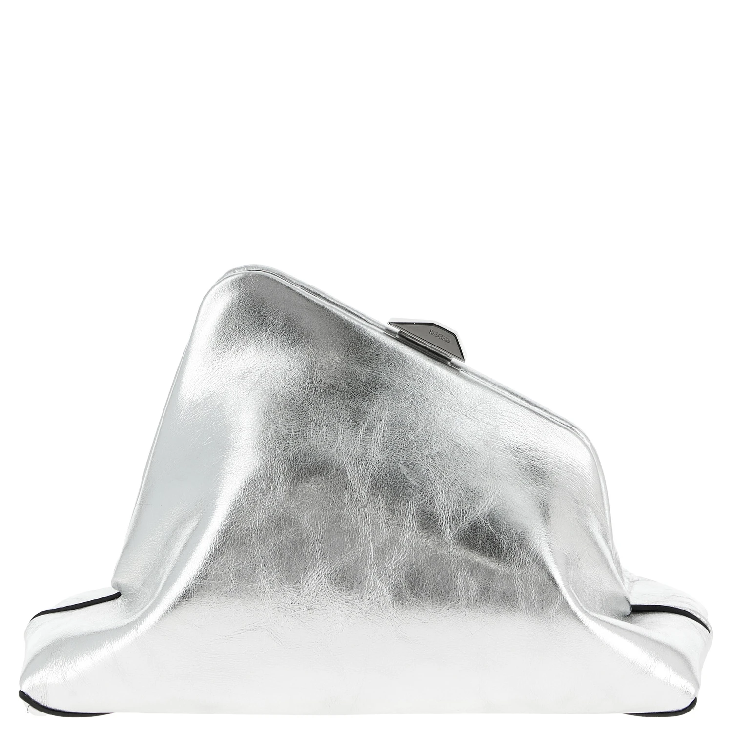 Silver Calfskin Clutch Bag