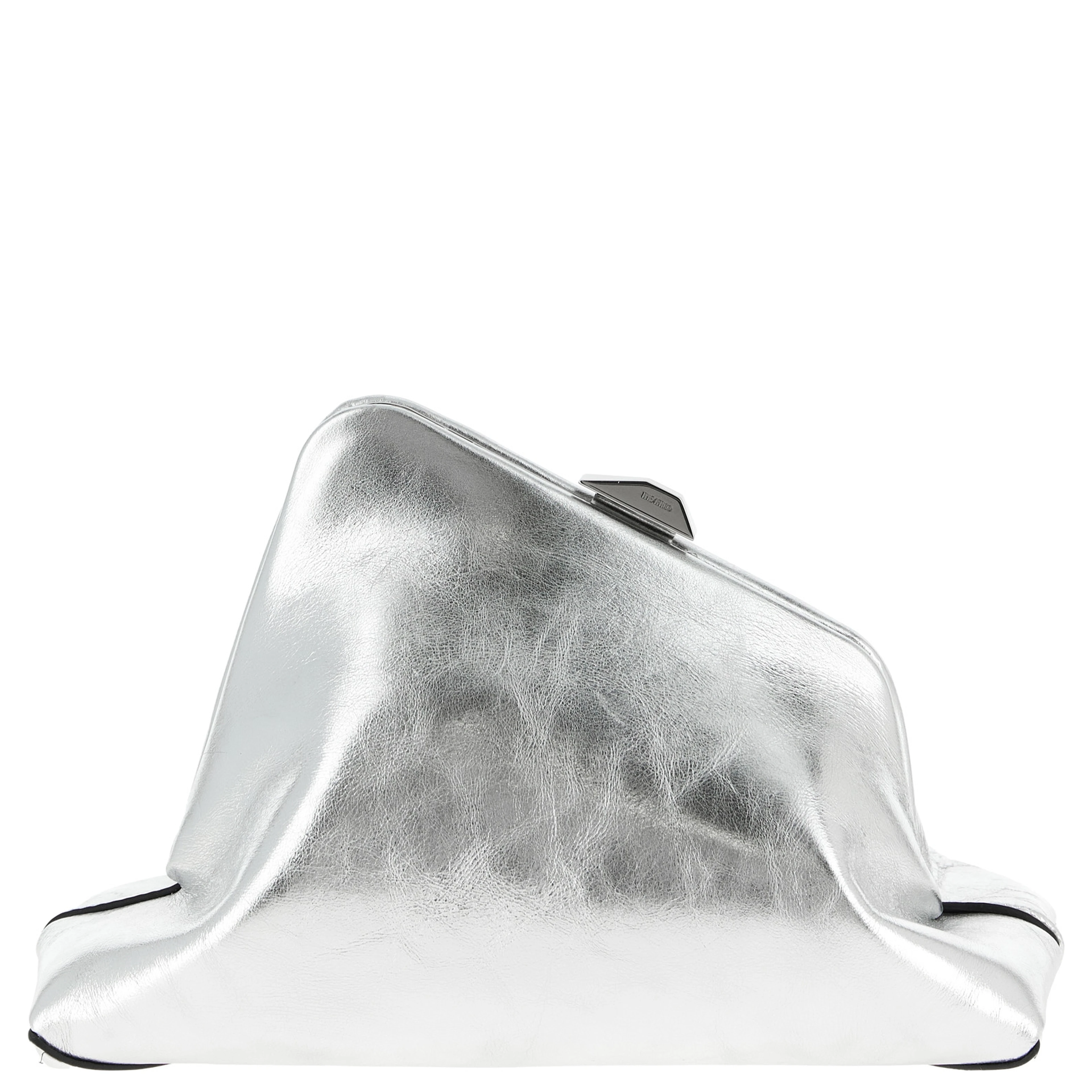 Silver Calfskin Clutch Bag