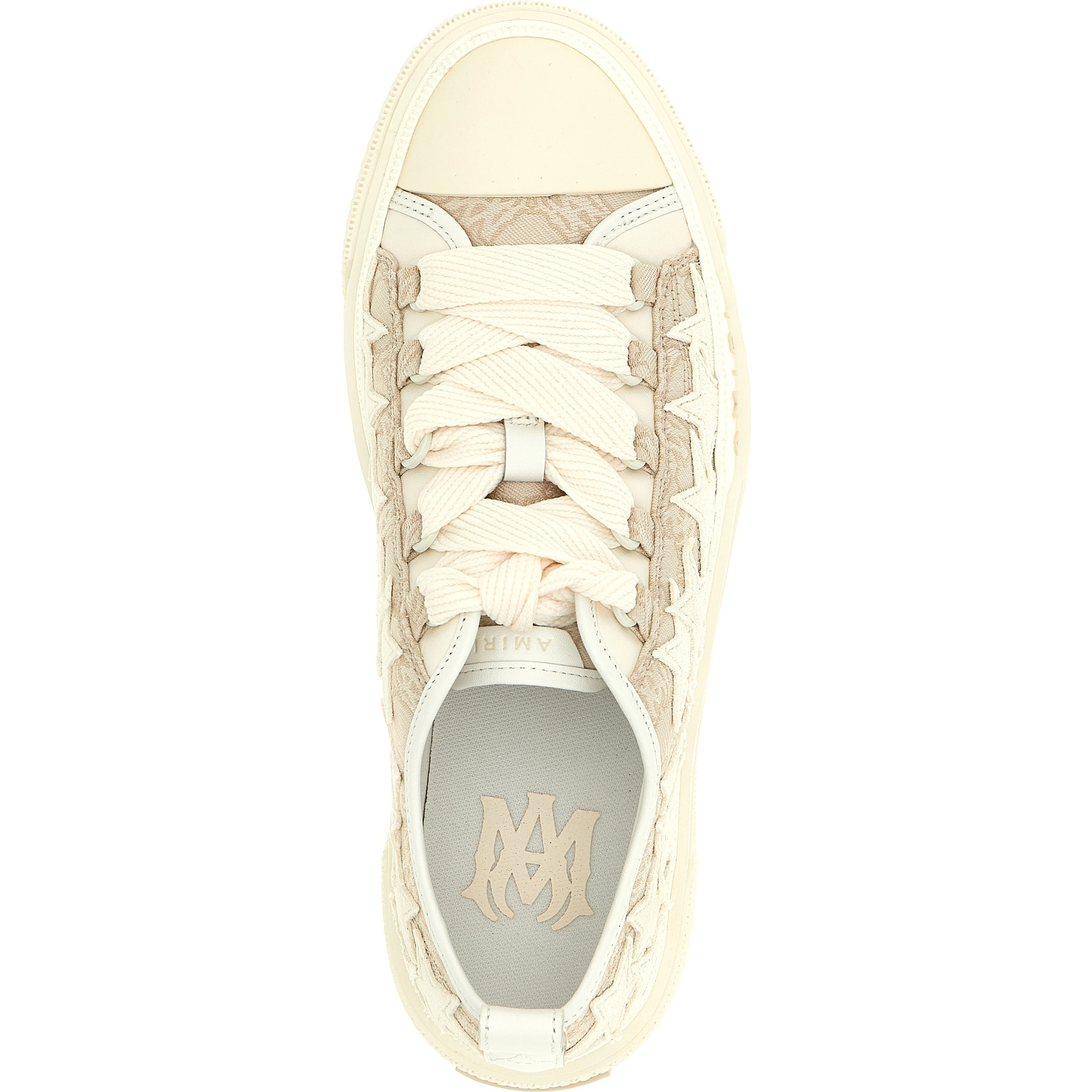 Beige Polyester Low Top Sneakers