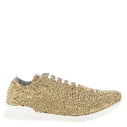 Beige Cotton Athletic Sneakers