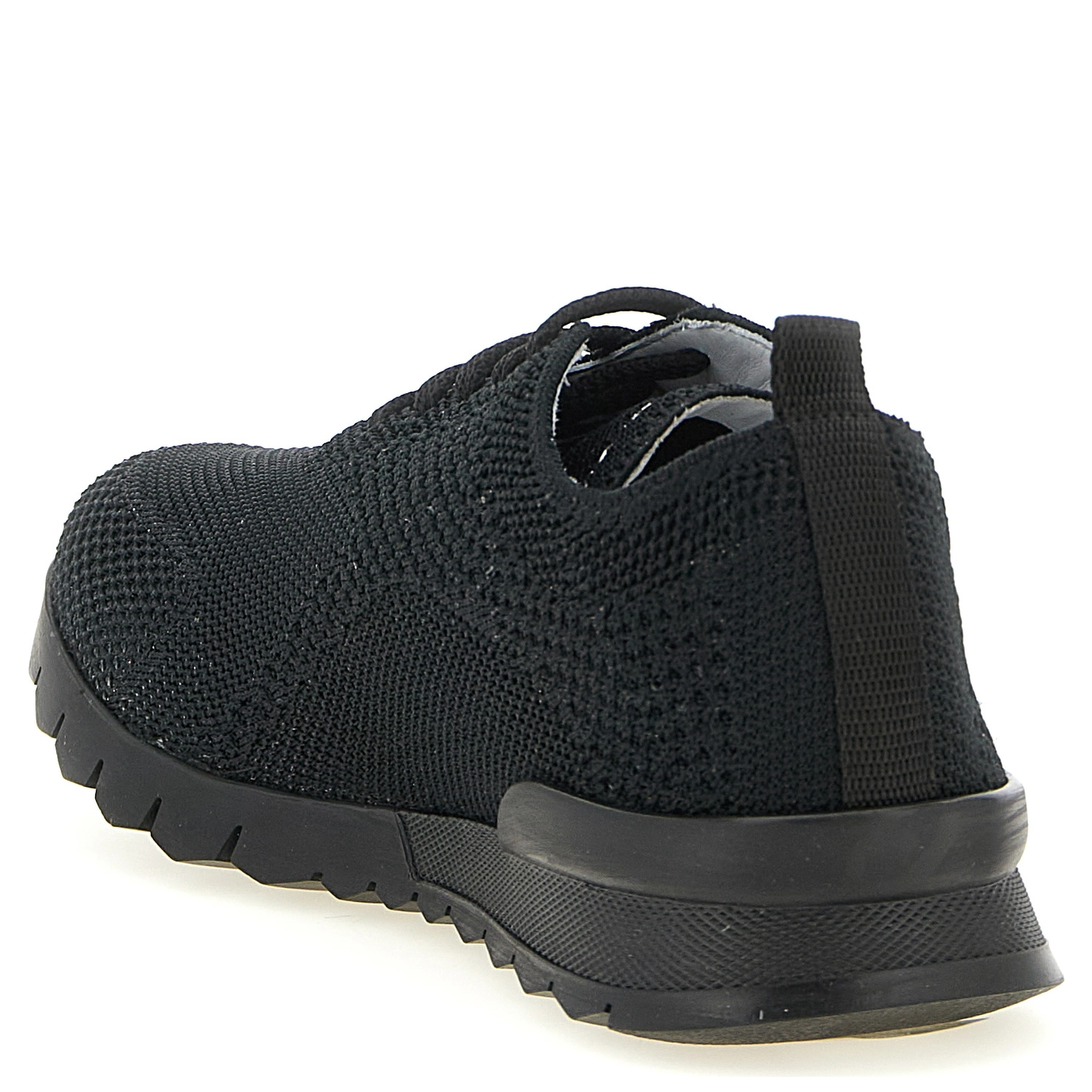 Black Cotton Athletic Sneakers