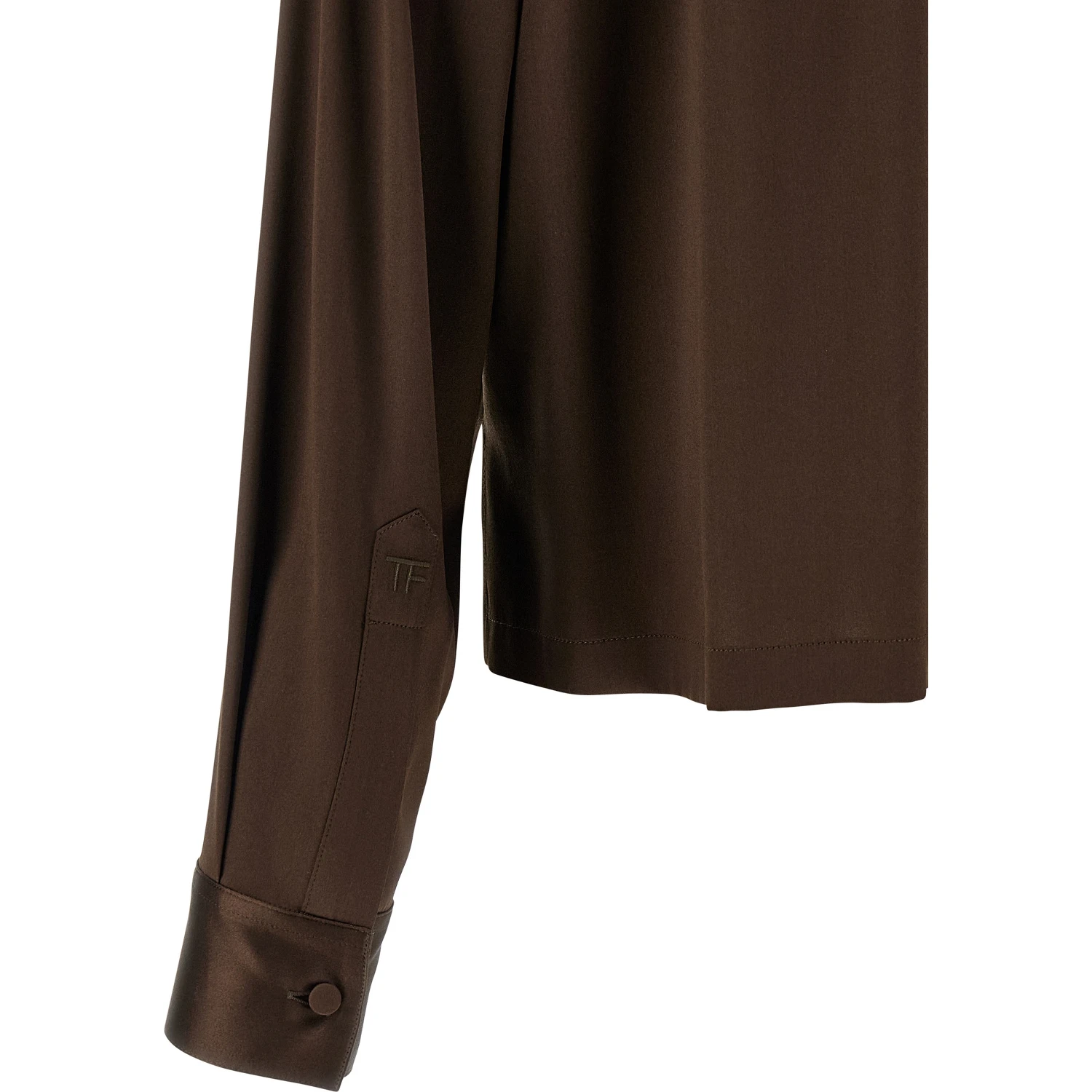 Brown Silk Polo Shirt