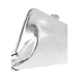 Silver Calfskin Clutch Bag