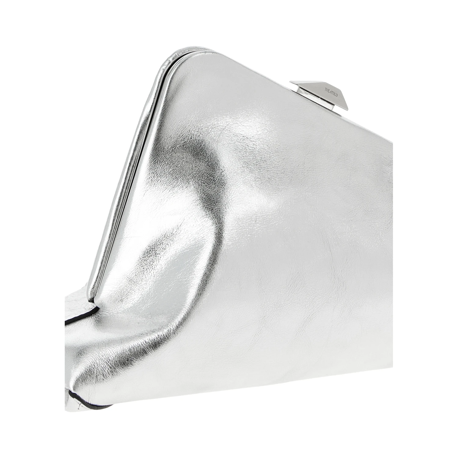 Silver Calfskin Clutch Bag