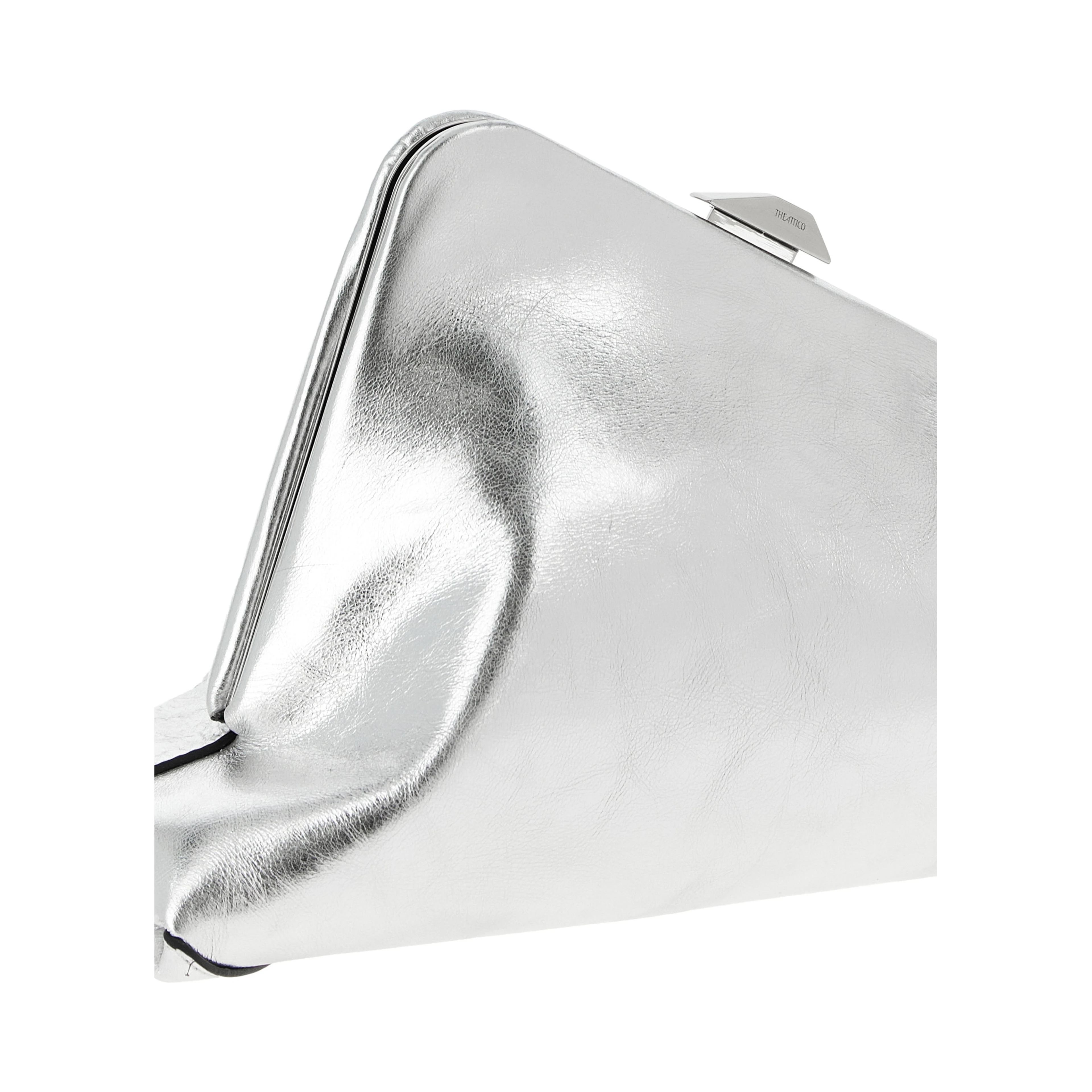 Silver Calfskin Clutch Bag