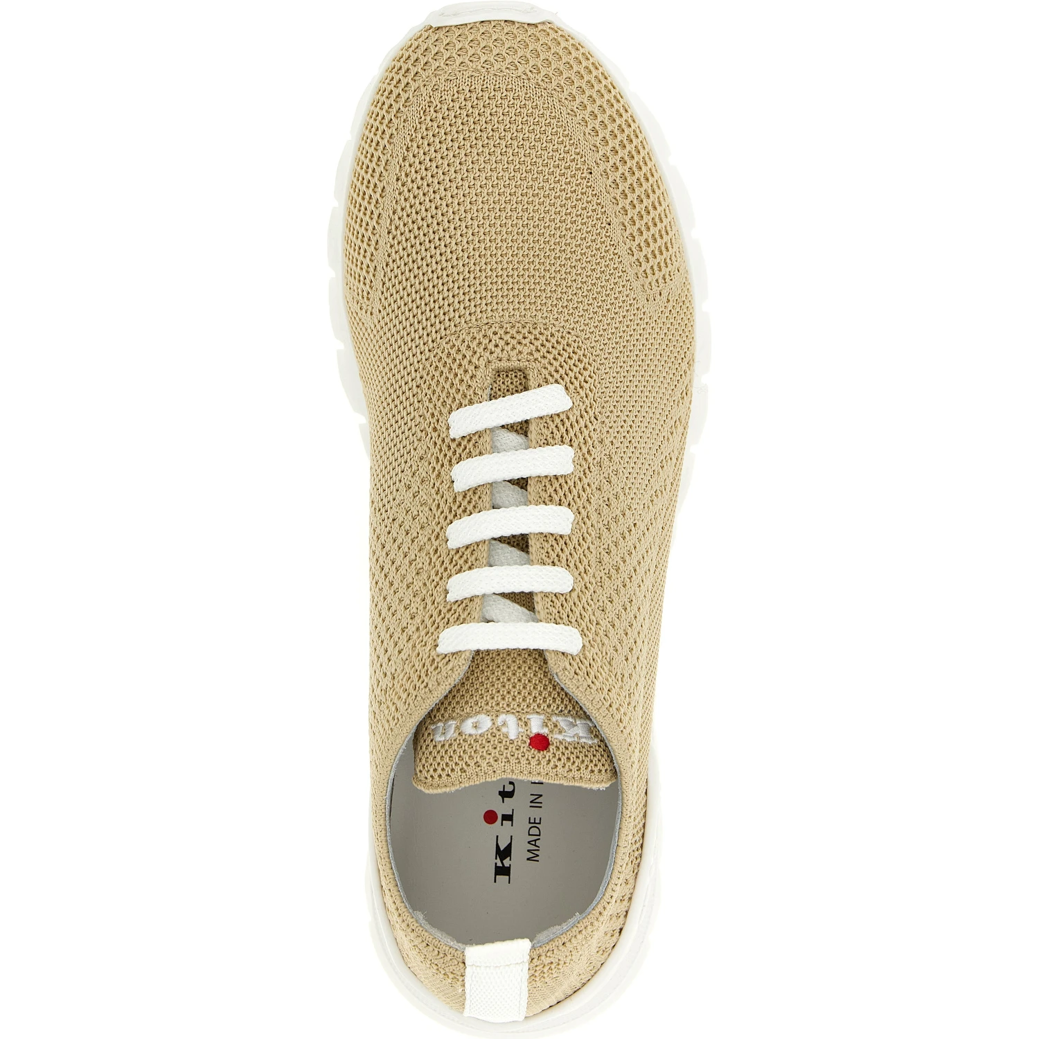 Beige Cotton Athletic Sneakers