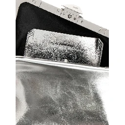 Silver Calfskin Clutch Bag
