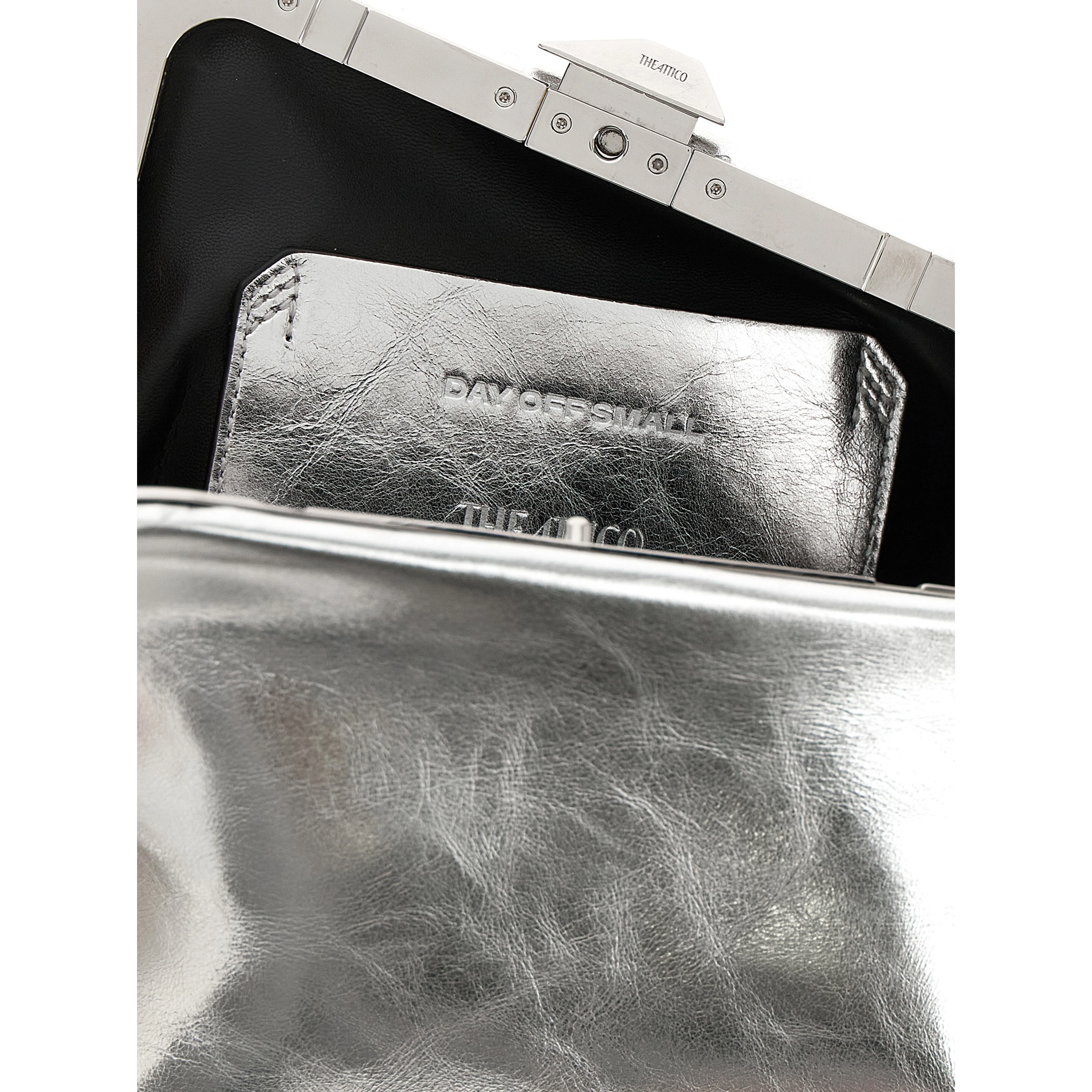 Silver Calfskin Clutch Bag