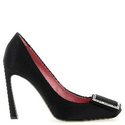 Black Viscose High Heel Pumps