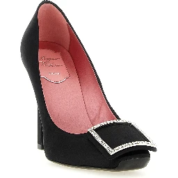 Black Viscose High Heel Pumps