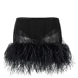 Black Polyester Long Skirt