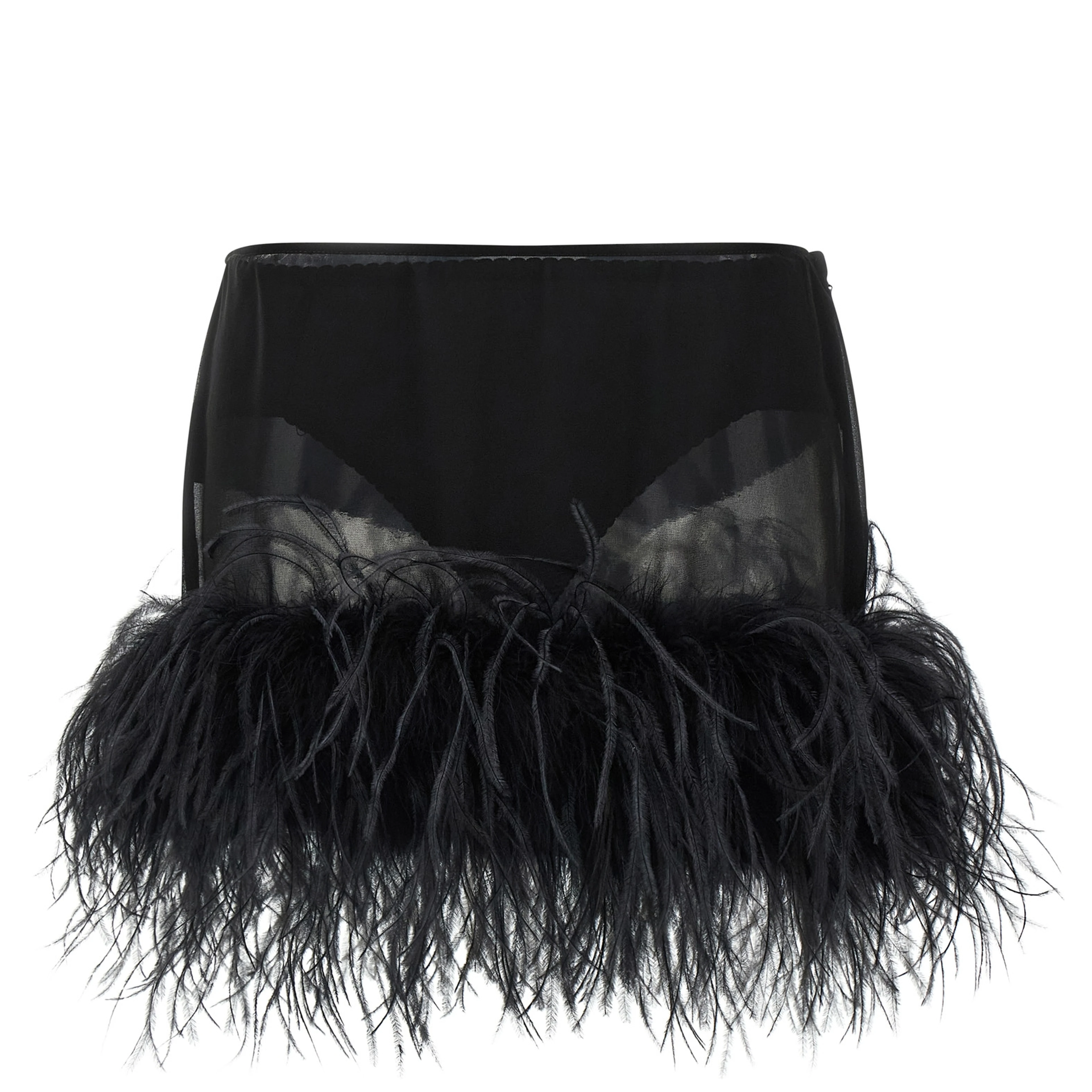 Black Polyester Long Skirt