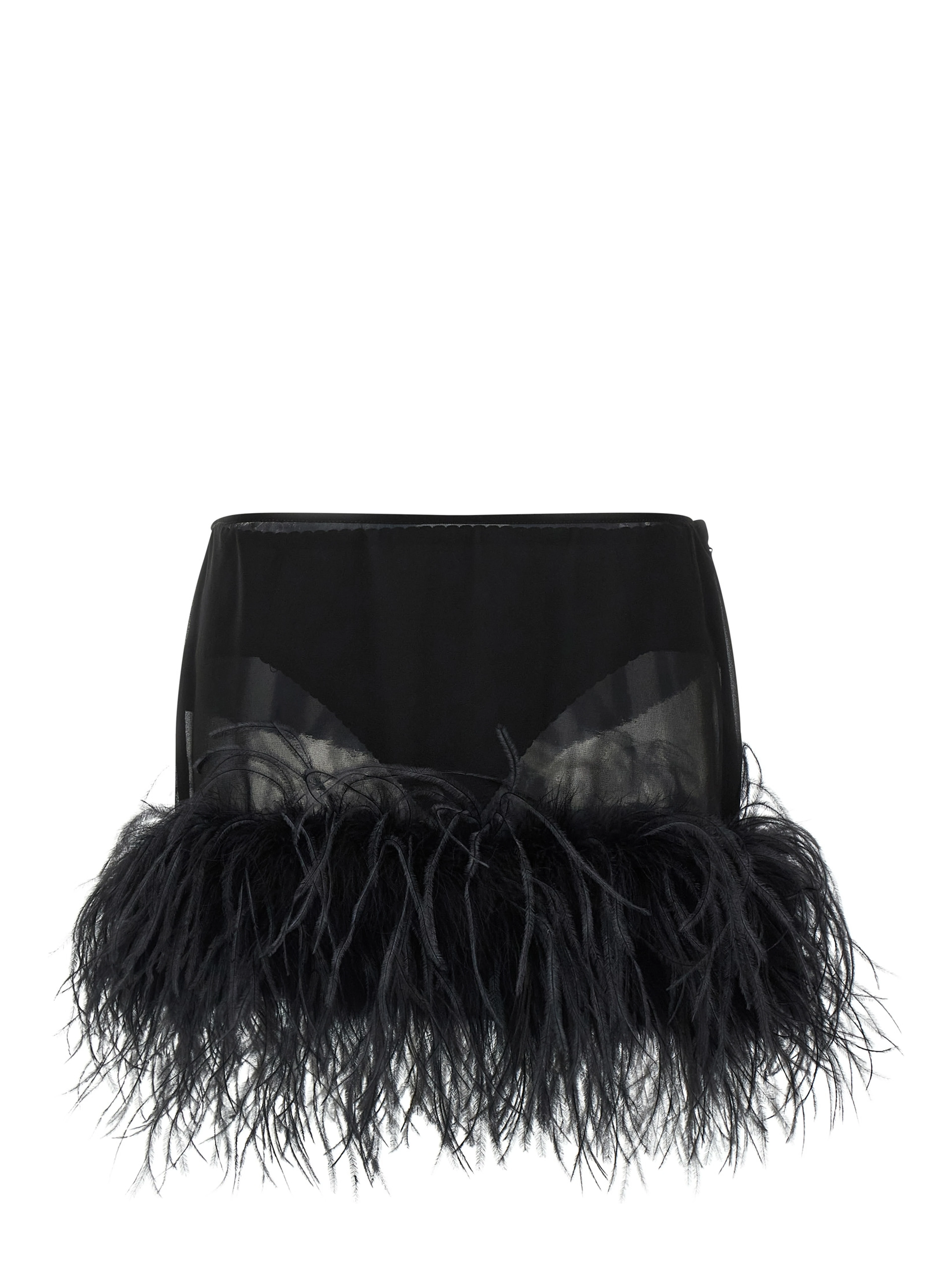 Black Polyester Long Skirt