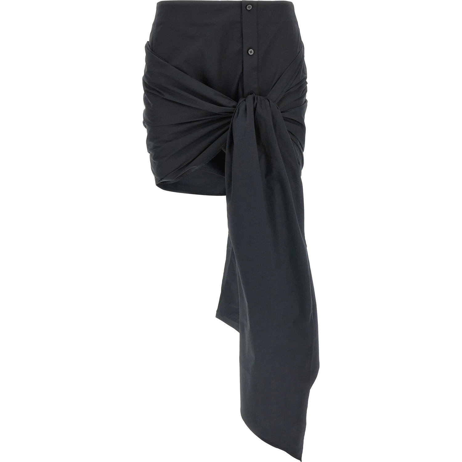 Black Cotton Long Skirt