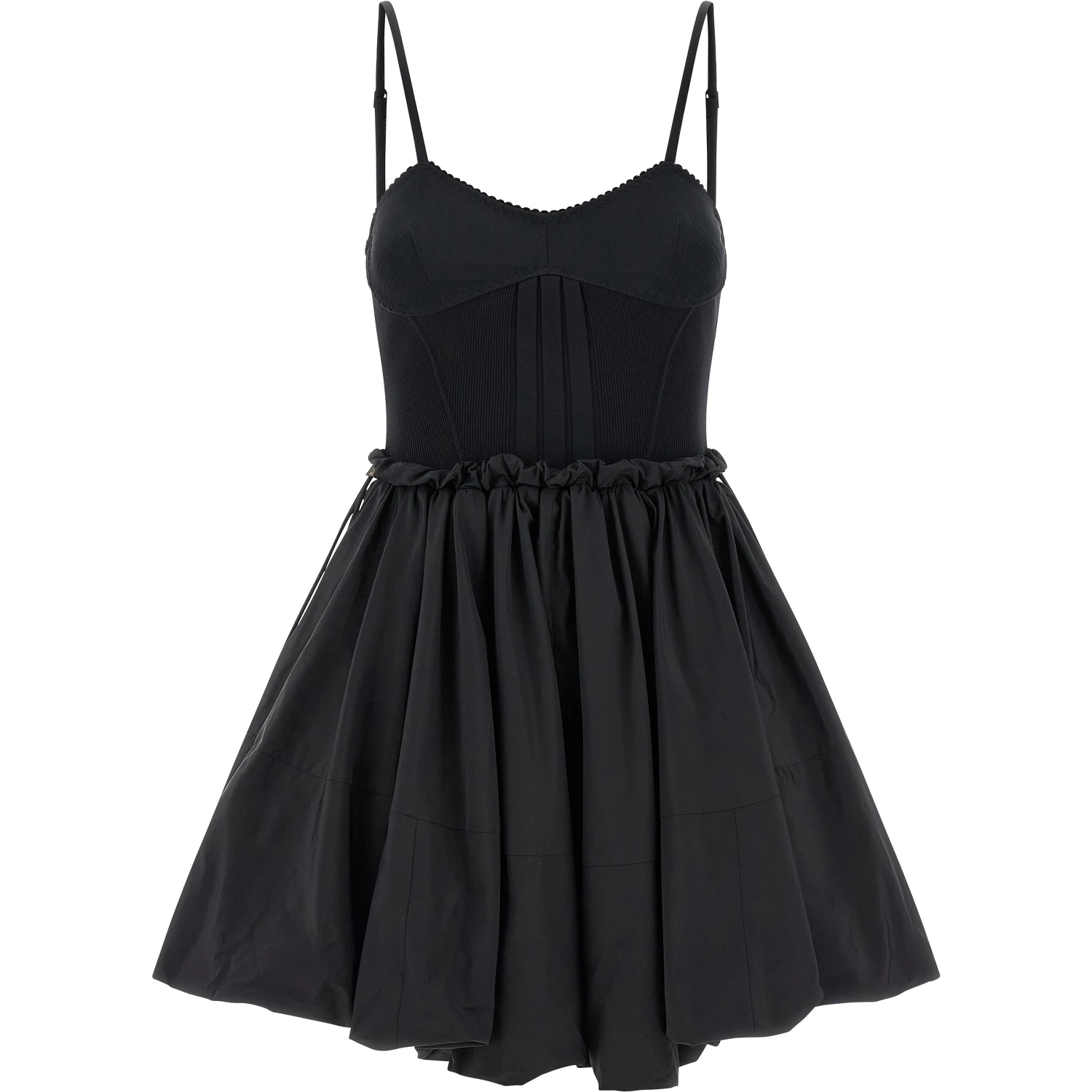 Black Polyamide Short Dress
