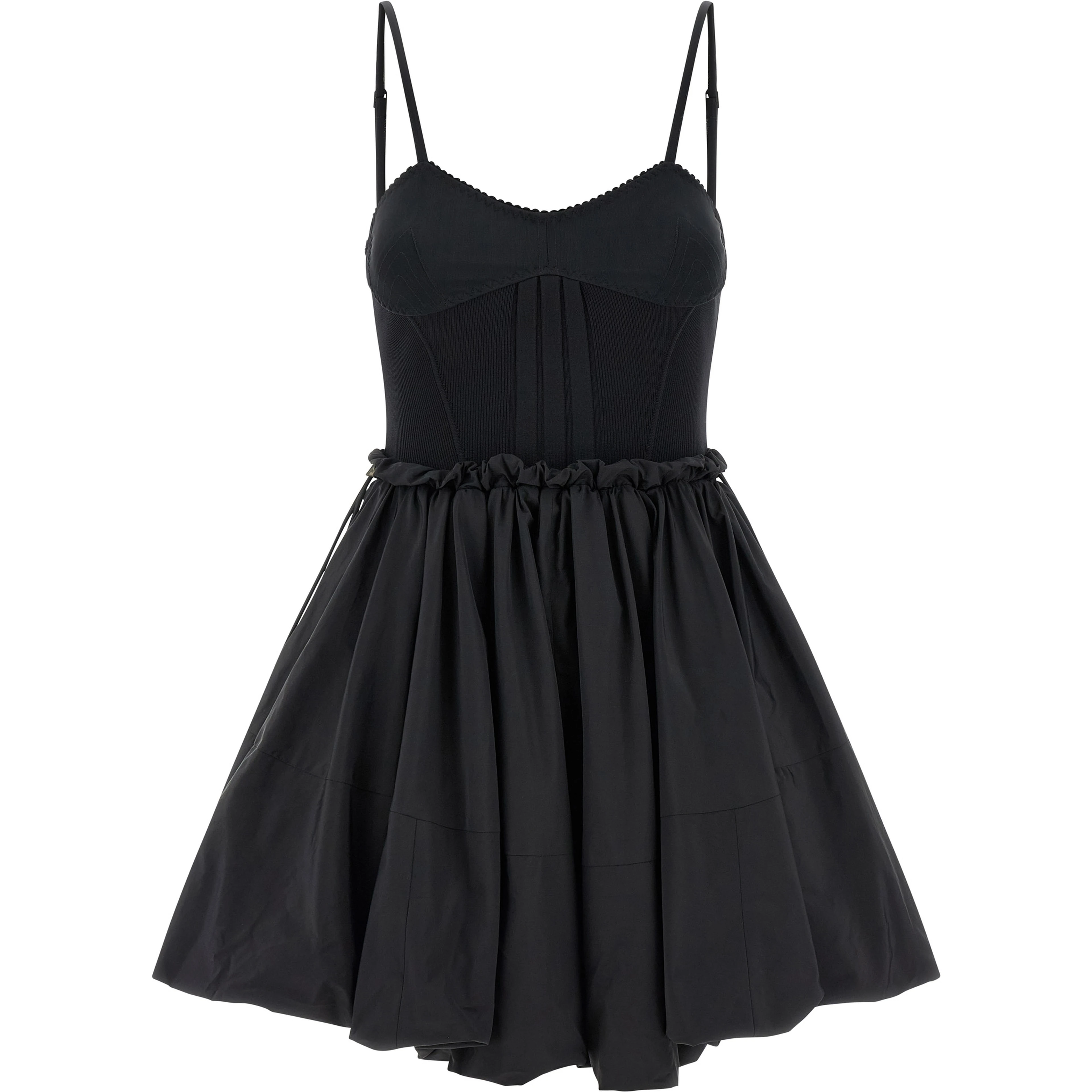 Black Polyamide Short Dress