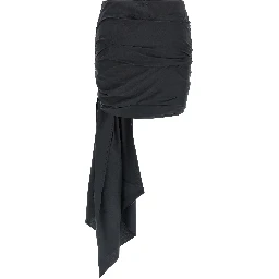 Black Cotton Long Skirt