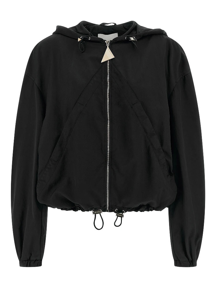 Black Polyester Bomber