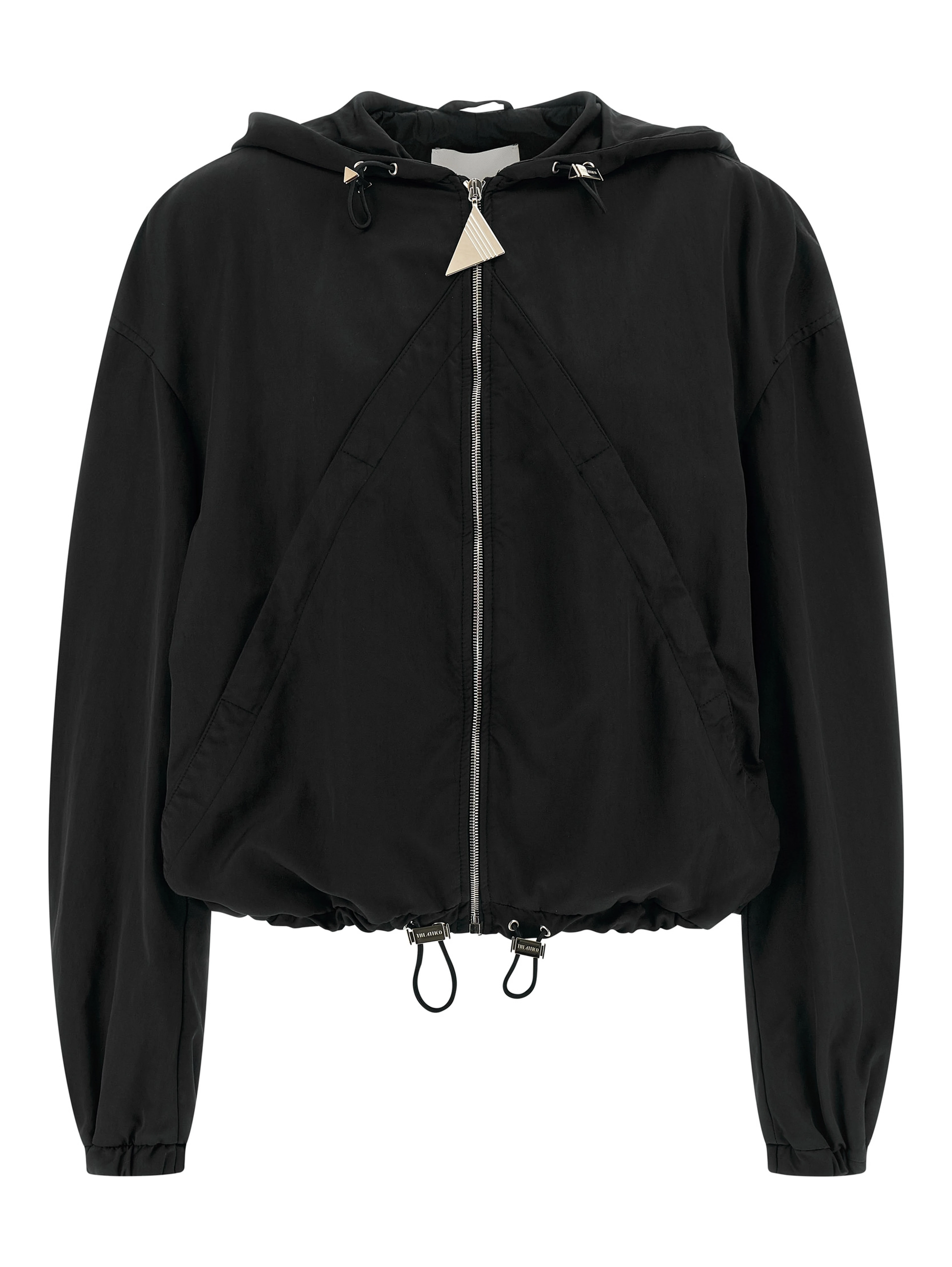 Black Polyester Bomber