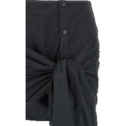 Black Cotton Long Skirt