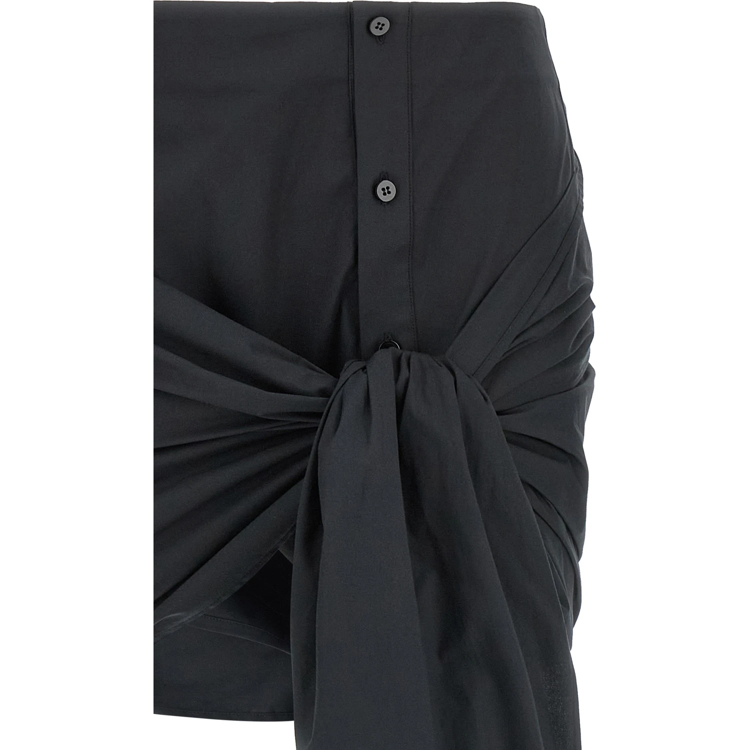 Black Cotton Long Skirt