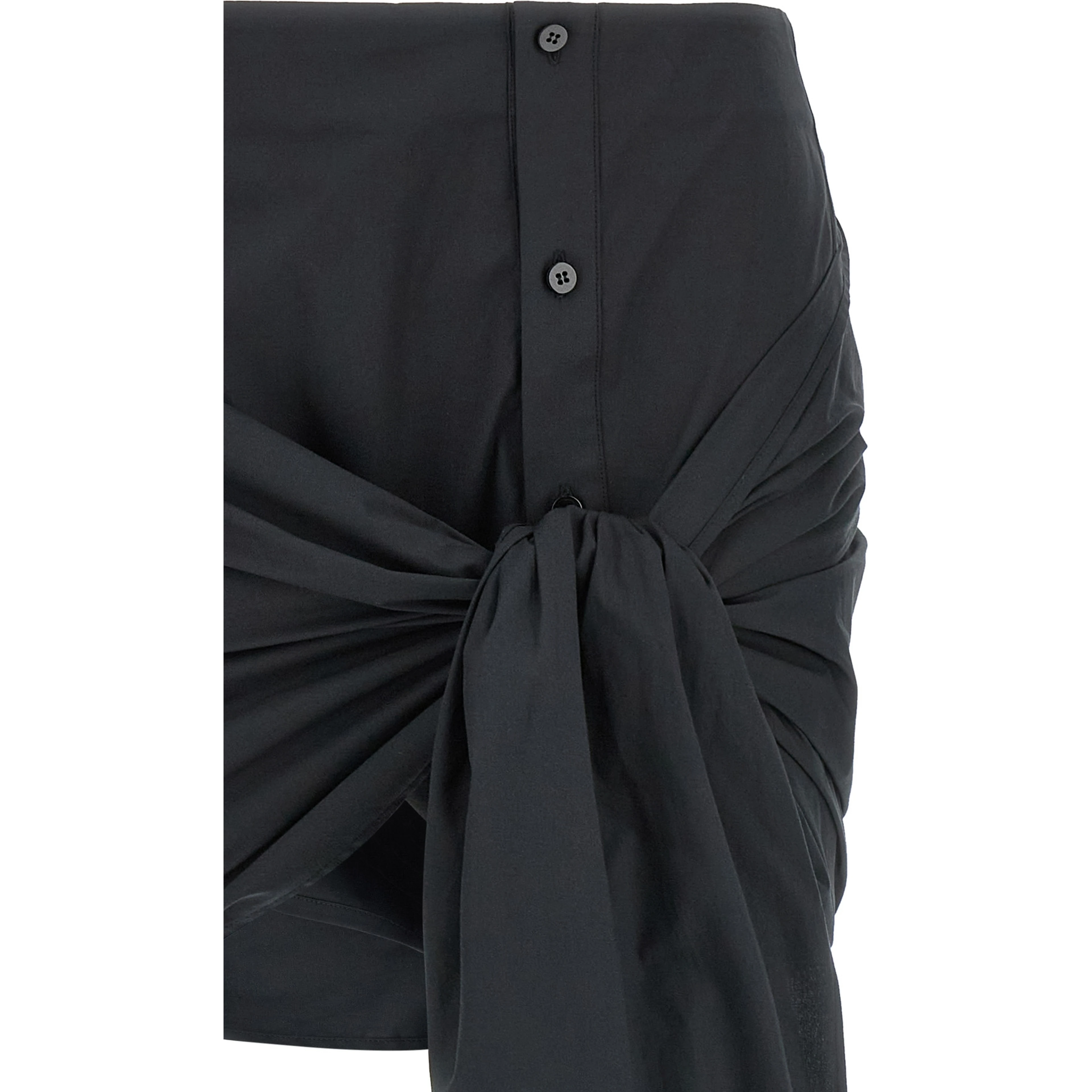 Black Cotton Long Skirt