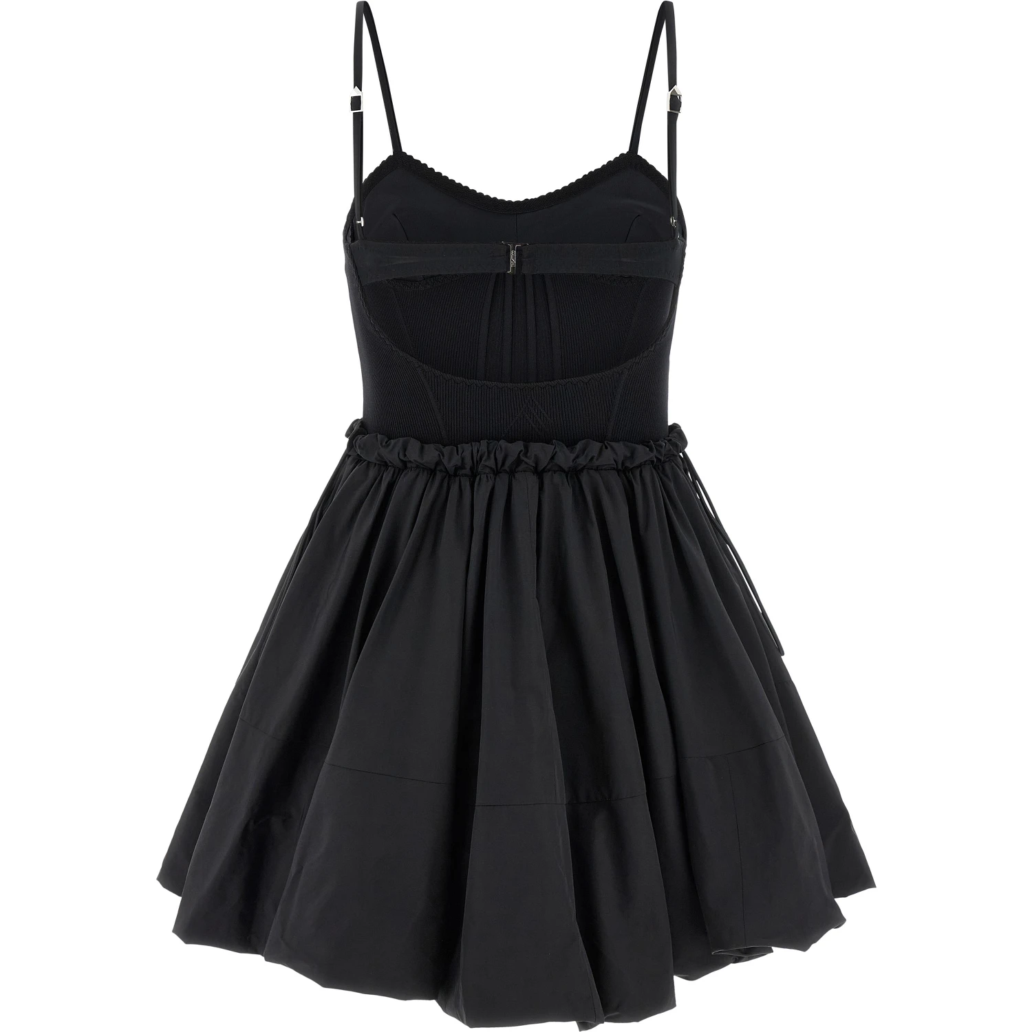 Black Polyamide Short Dress