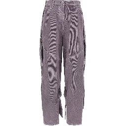 Purple Cotton Cargo Pants