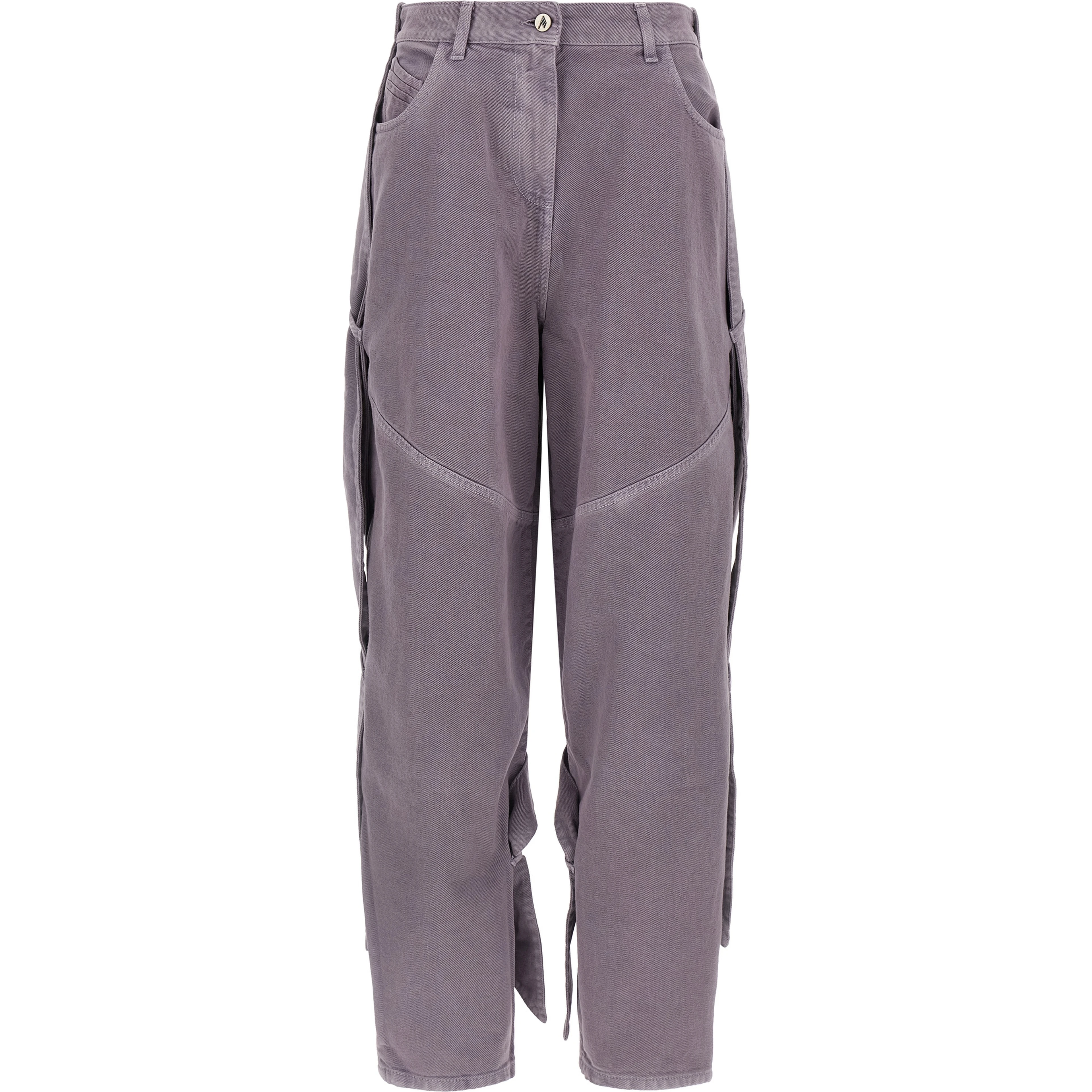 Purple Cotton Cargo Pants