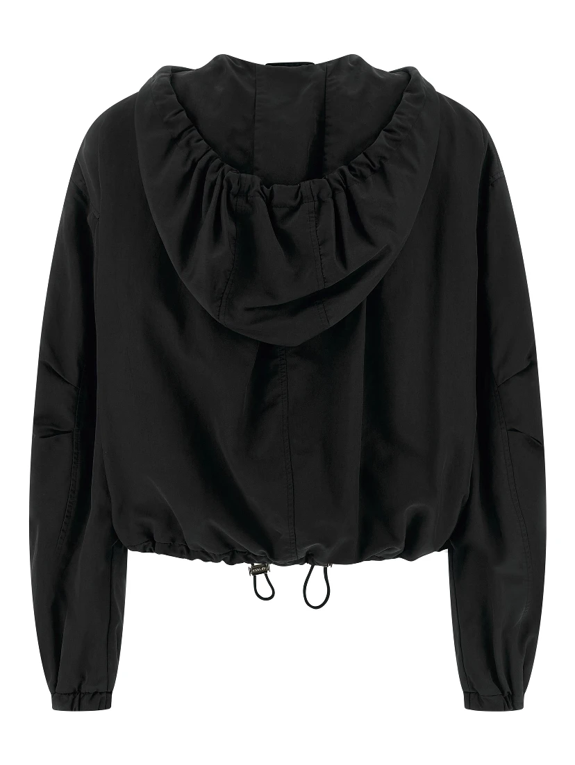 Black Polyester Bomber