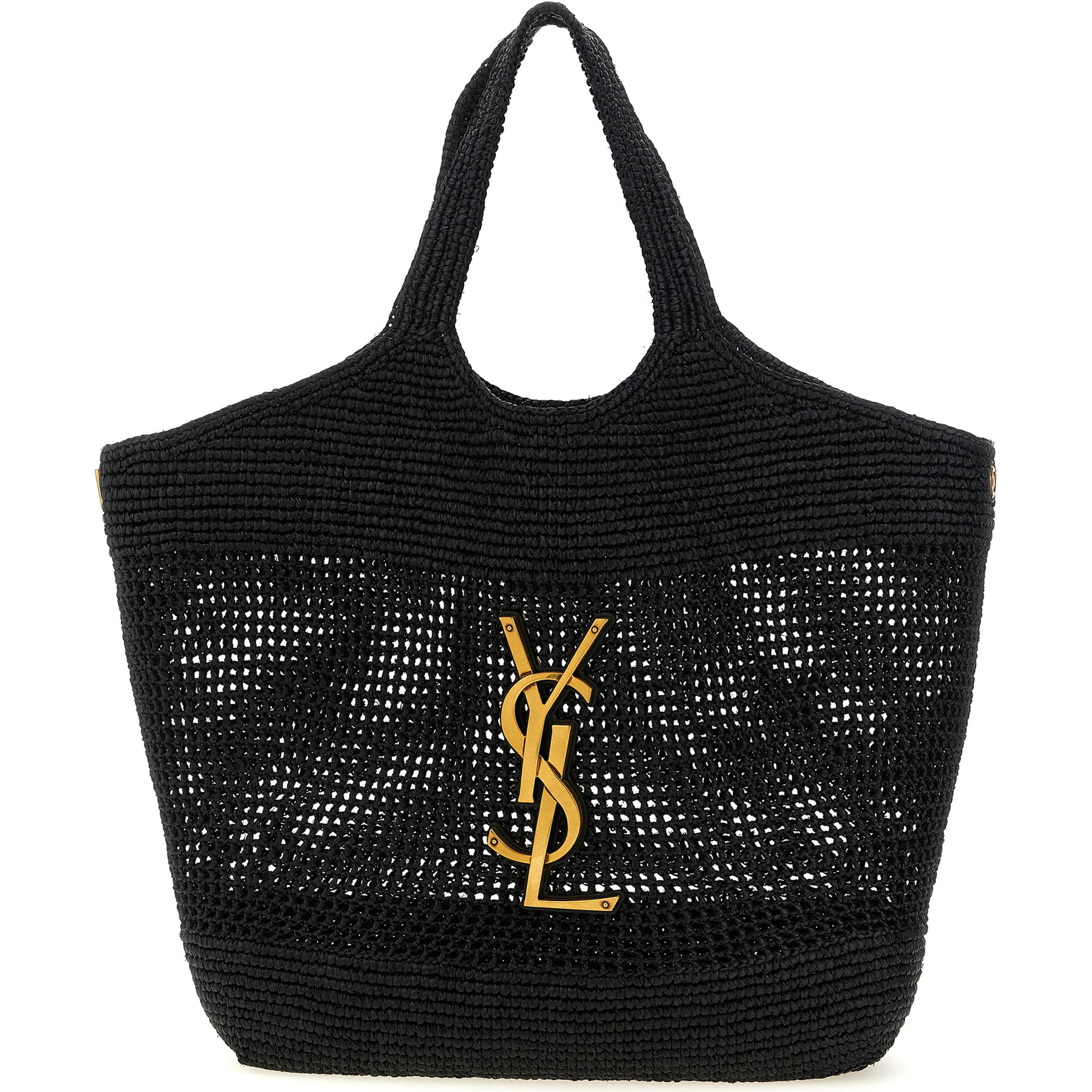 Black Raffia Tote Bag