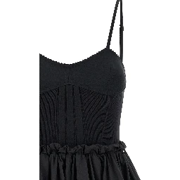 Black Polyamide Short Dress