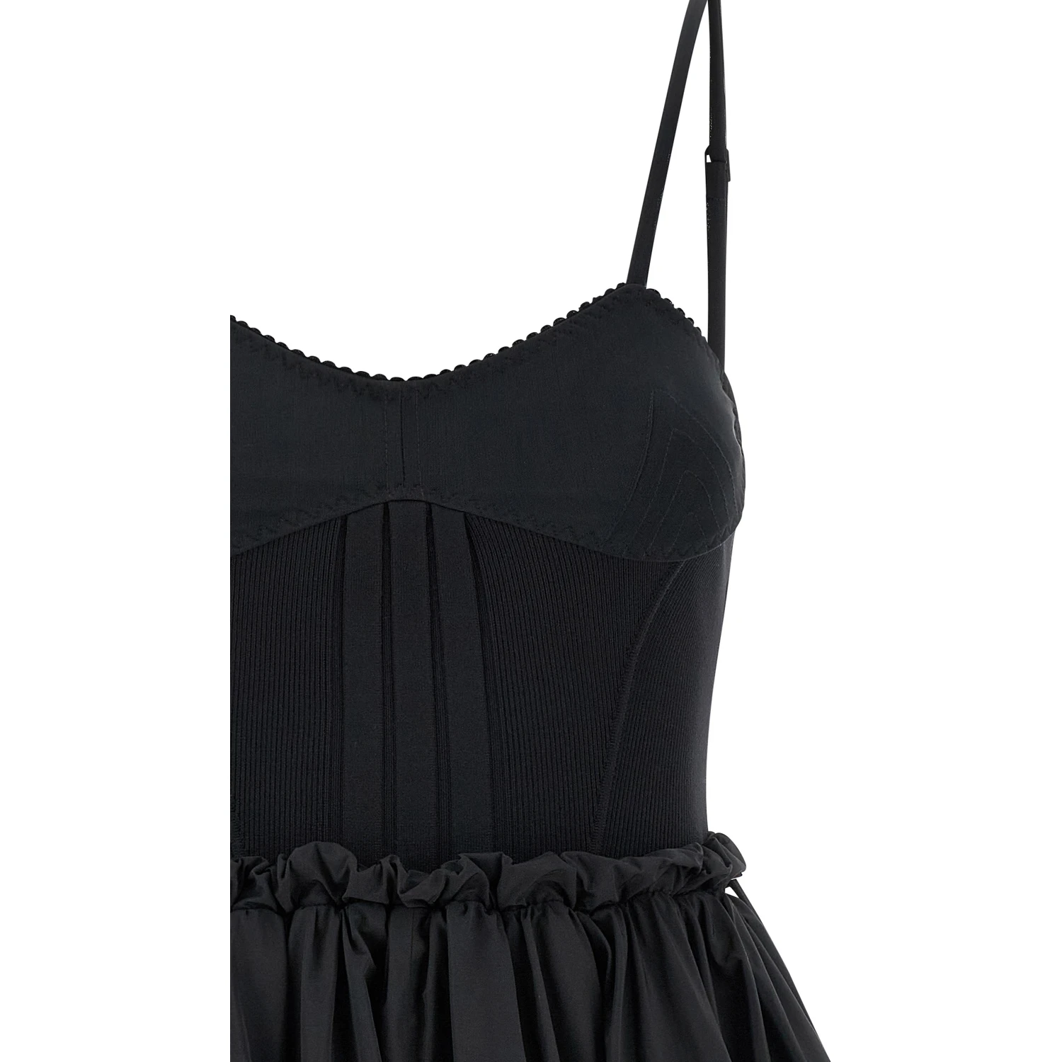 Black Polyamide Short Dress
