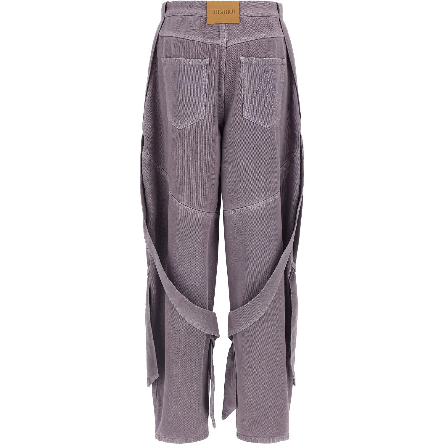 Purple Cotton Cargo Pants