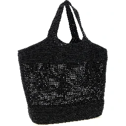 Black Raffia Tote Bag