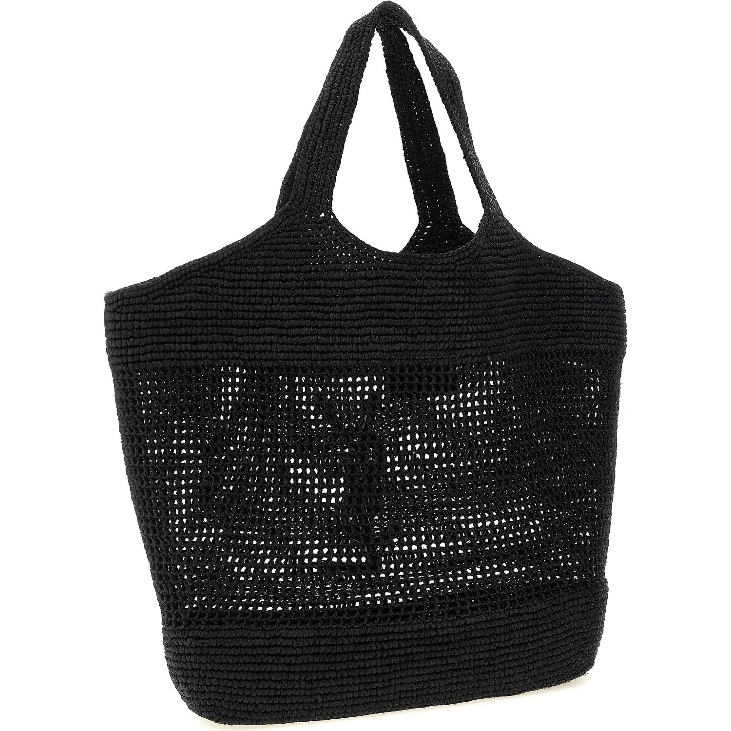 Black Raffia Tote Bag