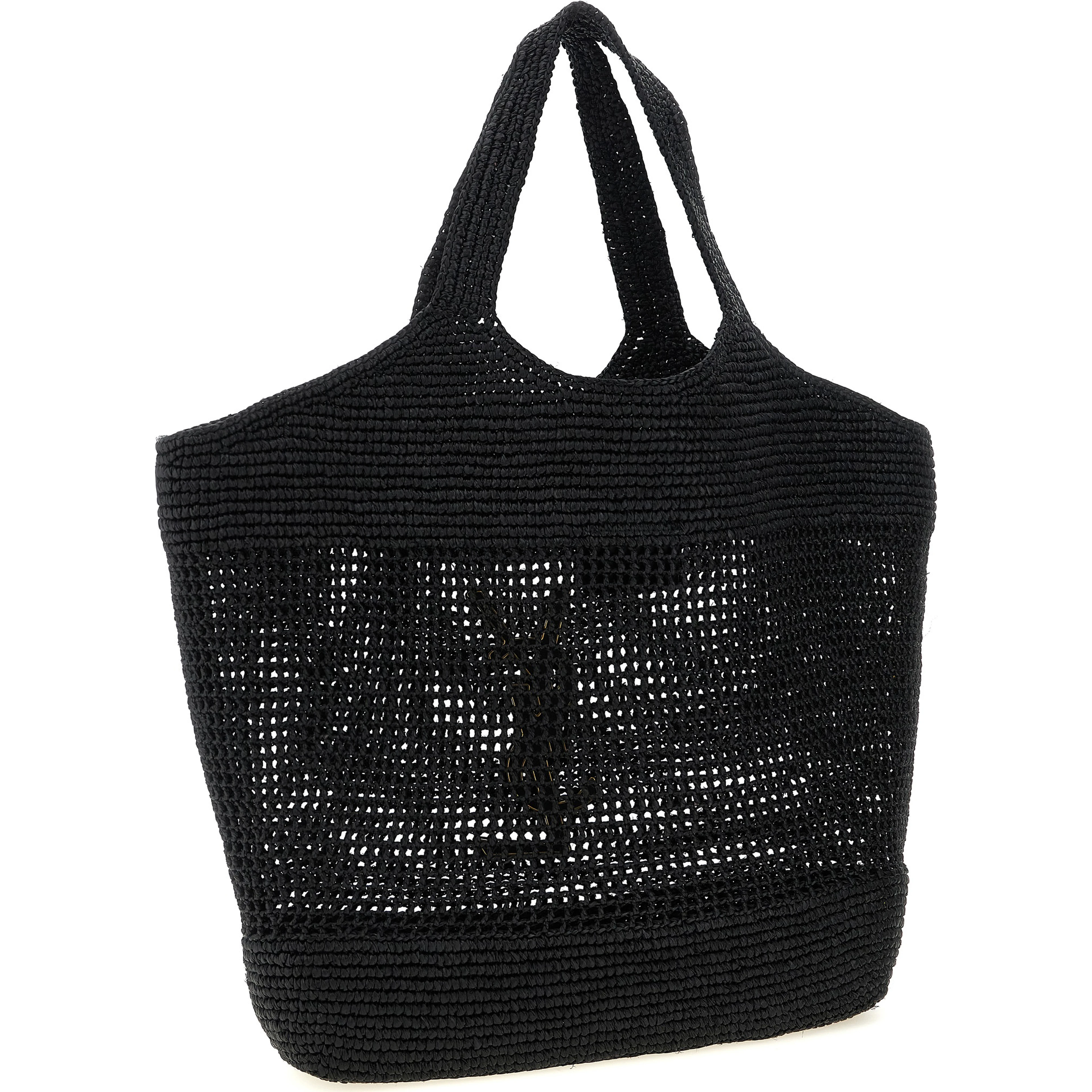 Black Raffia Tote Bag