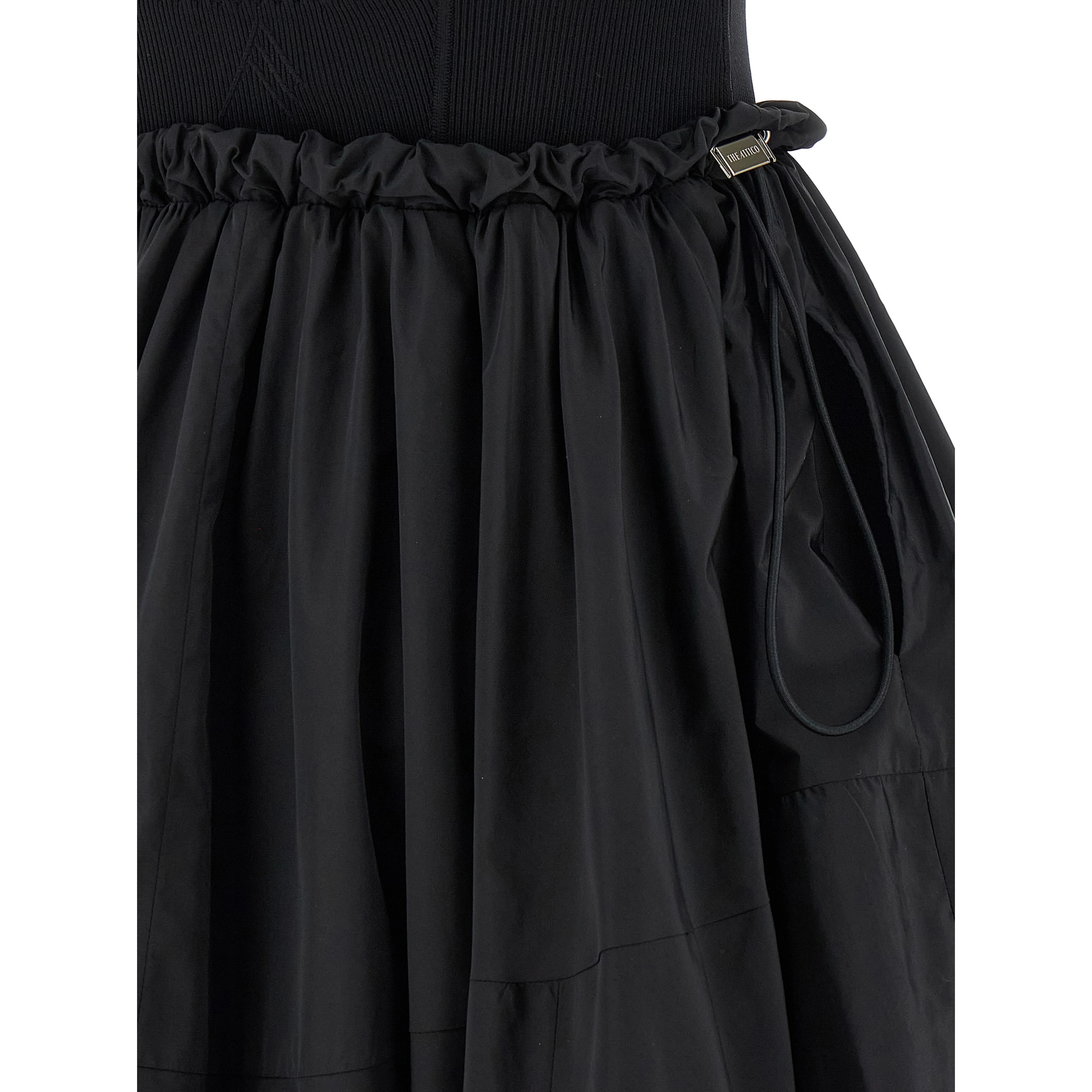 Black Polyamide Short Dress