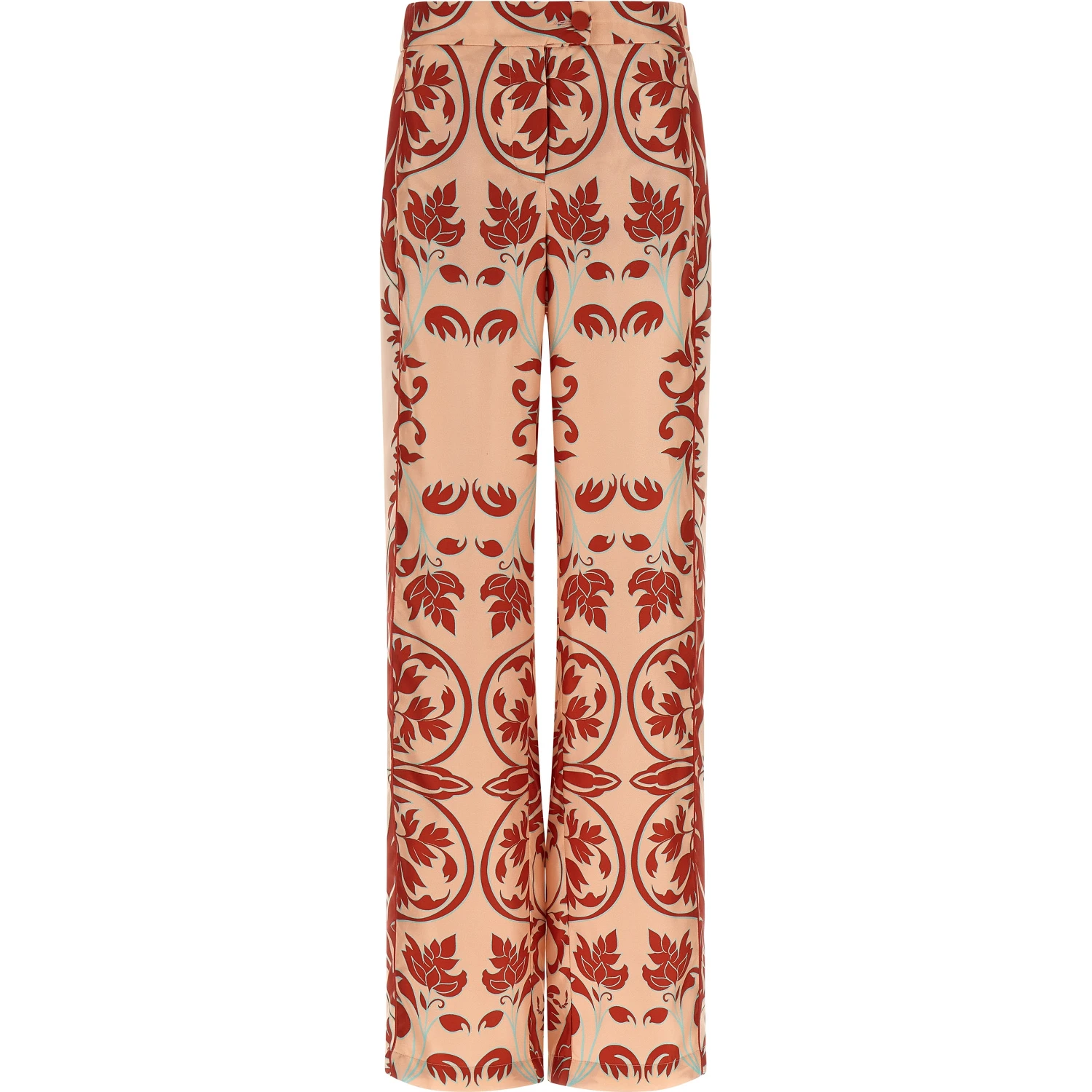 Multicolor Silk Casual Pants