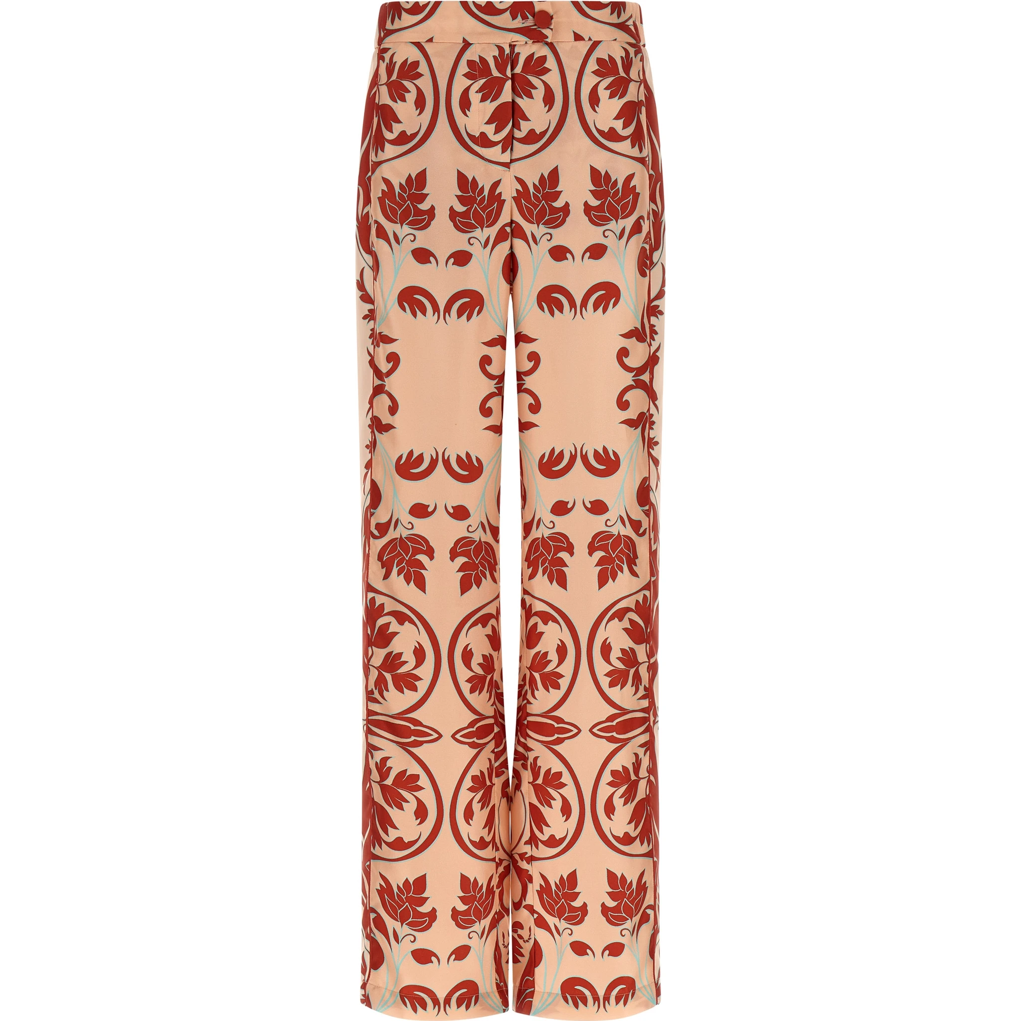 Multicolor Silk Casual Pants