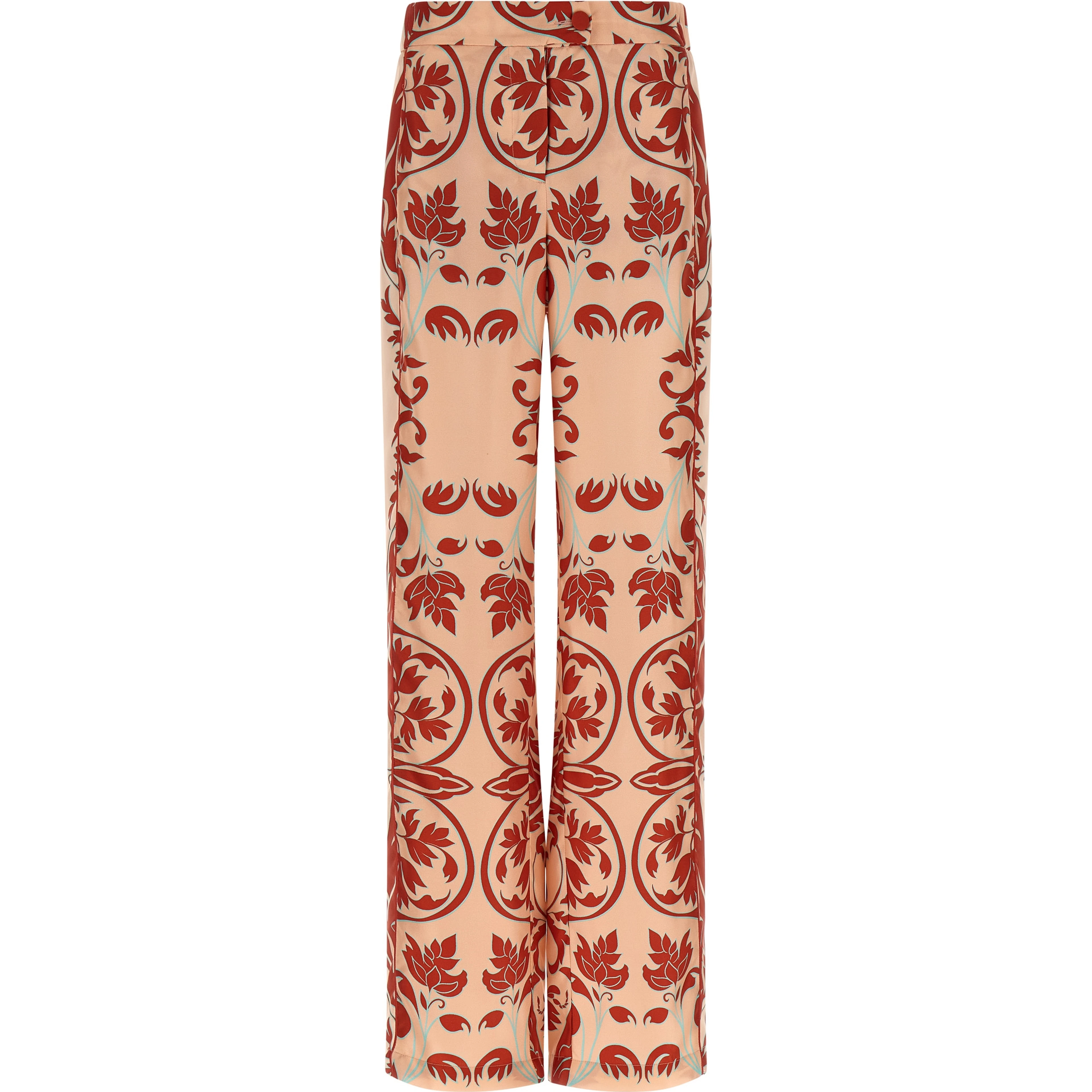 Multicolor Silk Casual Pants