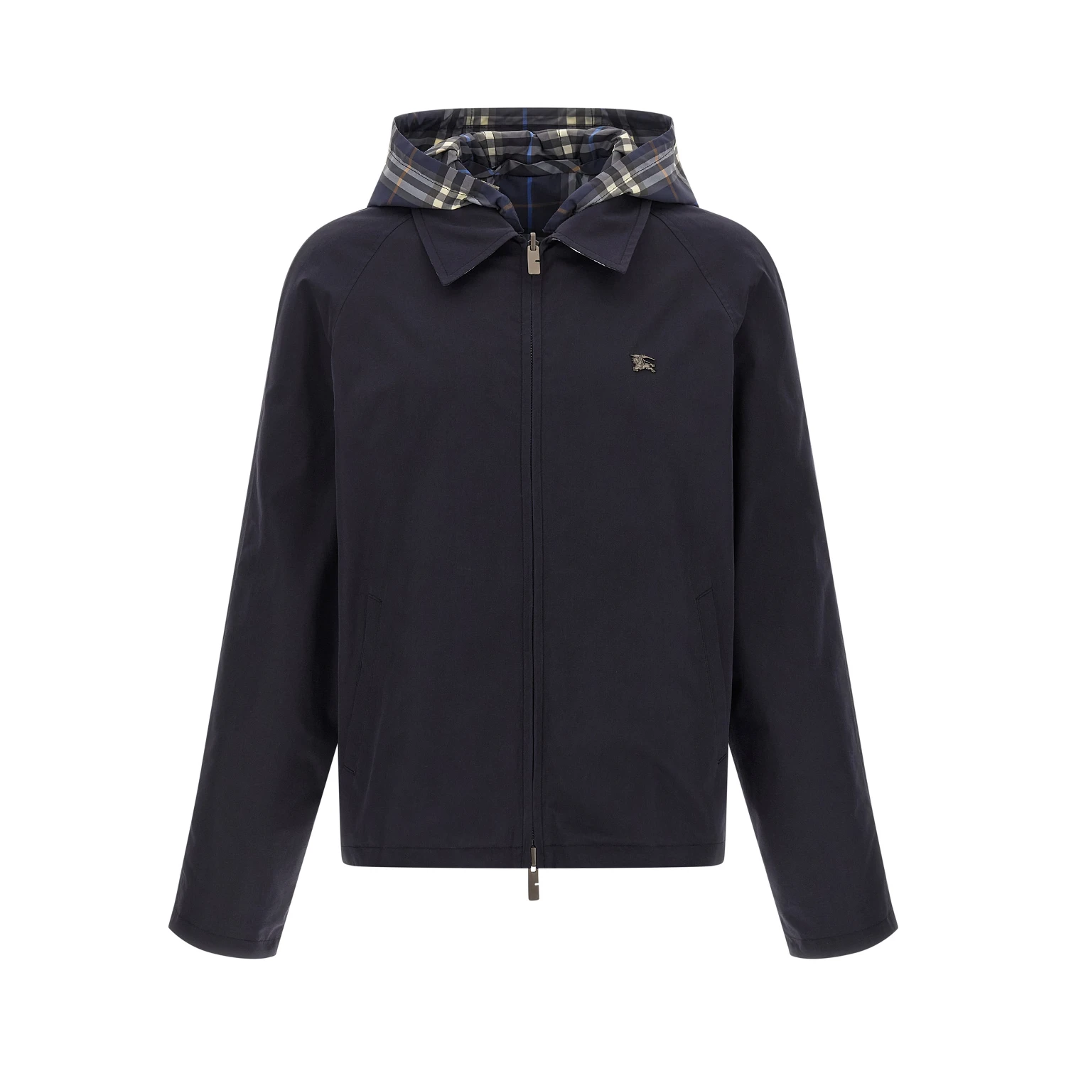 Blue Cotton Full-Length Jacket