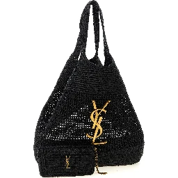 Black Raffia Tote Bag